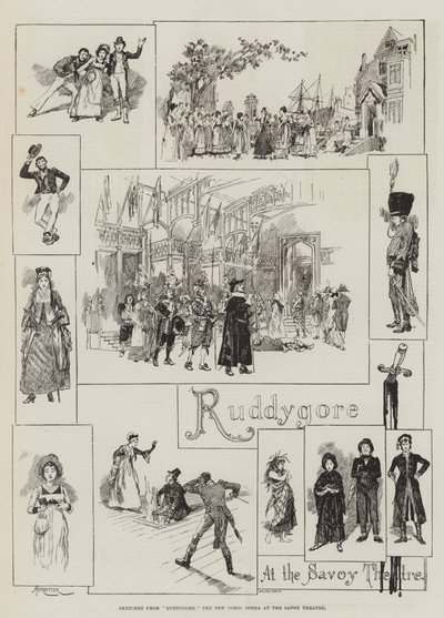 Sketches from Ruddygore, the New Comic Opera at the Savoy Theatre by Amedee Forestier